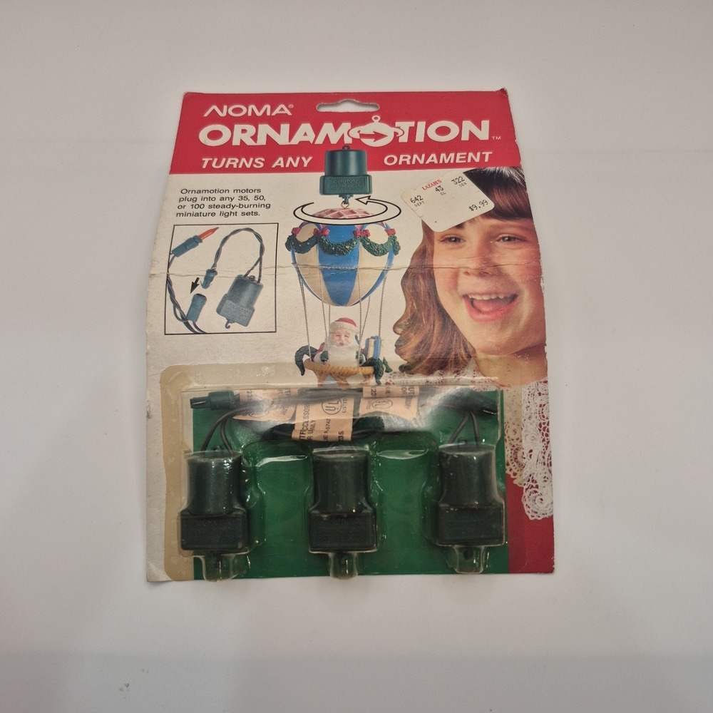 Vintage 1989  Never Used Noma Ornamotion 3 Pack Turns Any Ornament.